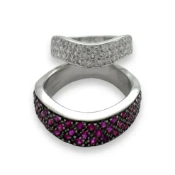 Ensemble de deux bagues en rubis et en diamants