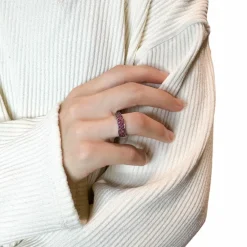 Ensemble de deux bagues en rubis et en diamants
