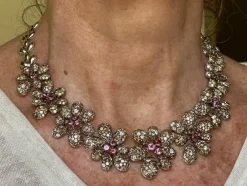 Ensemble Fleur Diamant et Tourmaline d'inspiration vintage