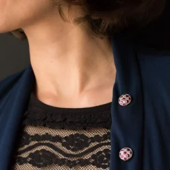 Epingle de jabot diamants rubis