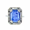 Exceptionnelle bague or blanc, saphir 9,40 carats Ceylan non chauffé