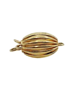 Fermoir de collier antique or jaune en forme d'olive (circa 1920)