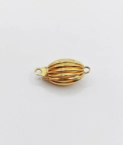 Fermoir de collier antique or jaune en forme d'olive (circa 1920)