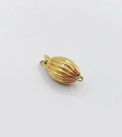 Fermoir de collier antique or jaune en forme d'olive (circa 1920)