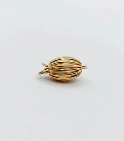 Fermoir de collier antique or jaune en forme d'olive (circa 1920)