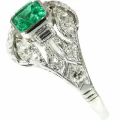 Fiançailles diamant, émeraude
