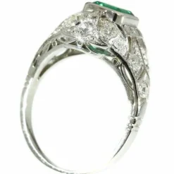 Fiançailles diamant, émeraude