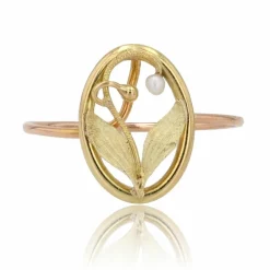 Fine bague ancienne or perle