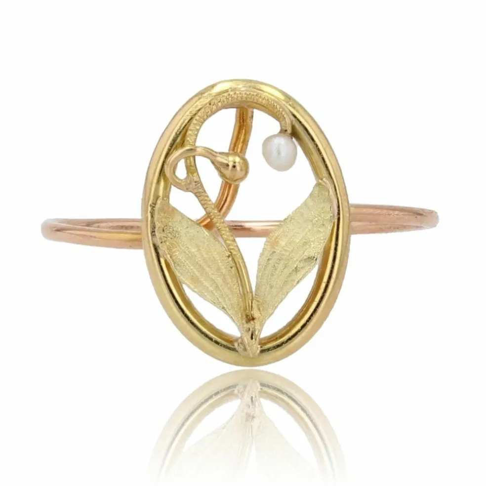 Fine bague ancienne or perle