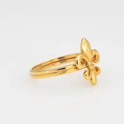 Fleur de Lis Bague Conversion Vintage Or Jaune
