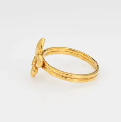 Fleur de Lis Bague Conversion Vintage Or Jaune