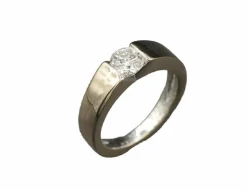 FRED - Bague Jonc or gris diamant