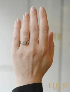 FRED - Bague Jonc or gris diamant