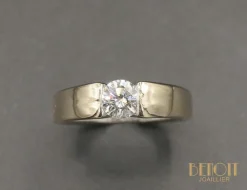 FRED - Bague Jonc or gris diamant
