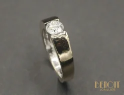 FRED - Bague Jonc or gris diamant