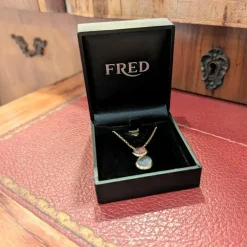 Fred - Collier Belles Rives or rose quartz et rhodochrosite