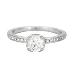 FRED - DELPHINE - Bague solitaire, platine et diamants