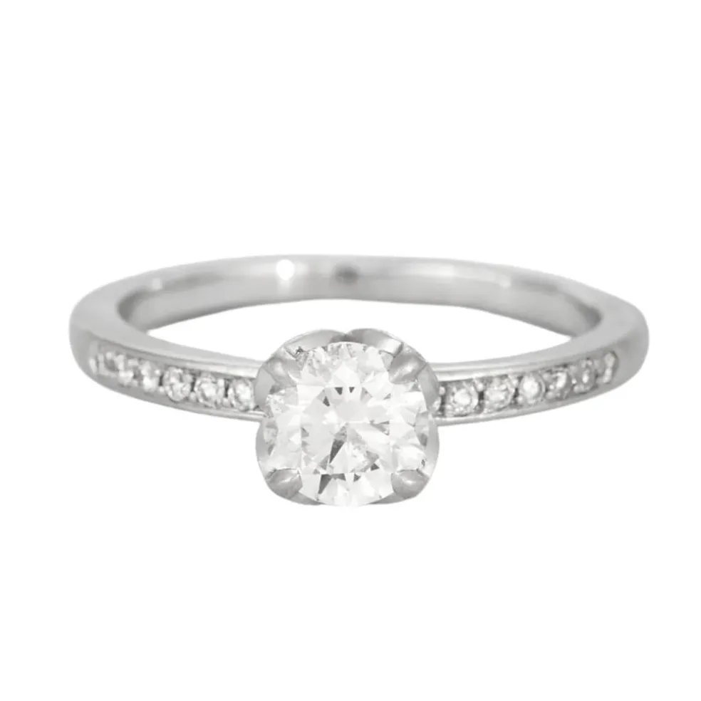 FRED - DELPHINE - Bague solitaire, platine et diamants