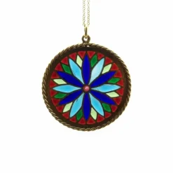 french Plique-à-Jour gold stained glass Pendant