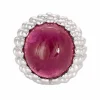 GARNAZELLE - POUDRE D'ESCAMPETTE - Bague or blanc et tourmaline cabochon
