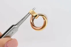 Gold diamond trio d'anneaux pendant