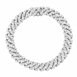 Gourmette Or Gris et Diamants