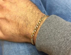 Gourmette or jaune et diamants