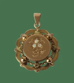 Grand pendentif Napoléon III opales or rose