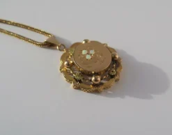Grand pendentif Napoléon III opales or rose