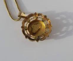 Grand pendentif Napoléon III opales or rose