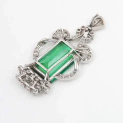 Grand Pendentif Tourmaline & Diamants Platine