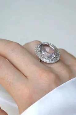 Grande Bague Art Déco Améthyste et Diamants