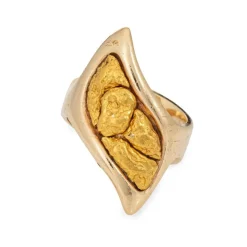 Grande bague en pépite d'or naturel