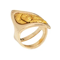 Grande bague en pépite d'or naturel