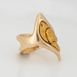 Grande bague en pépite d'or naturel
