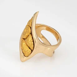 Grande bague en pépite d'or naturel