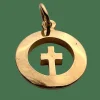 Grande médaille croix ajourée or jaune