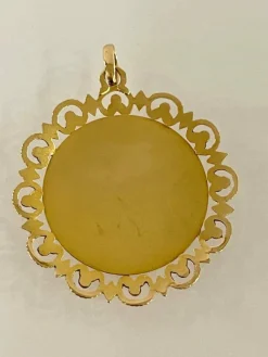 Grande Médaille En Or Au Profil De La Vierge