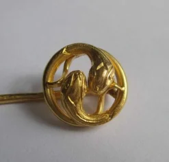 Grande épingle broche 1900 serpents Ouroboros