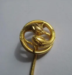 Grande épingle broche 1900 serpents Ouroboros