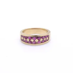 HENRI MARTIN (attribué à) Bague jonc rubis et or jaune