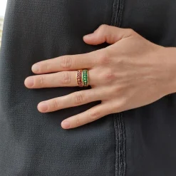 HENRI MARTIN (attribué à) Bague jonc rubis et or jaune