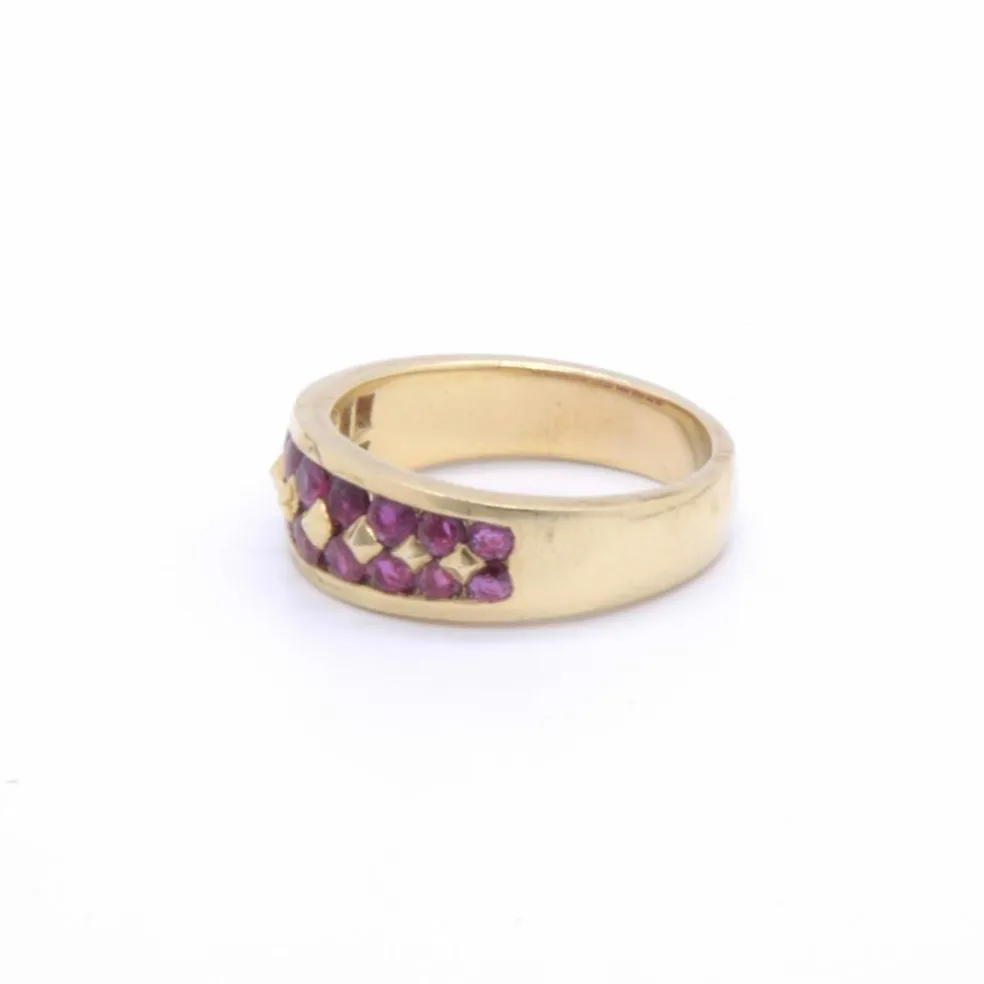 HENRI MARTIN (attribué à) Bague jonc rubis et or jaune