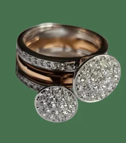 Hulchi Belluni - Bague Funghetti en or rose et diamants blancs