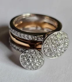 Hulchi Belluni - Bague Funghetti en or rose et diamants blancs