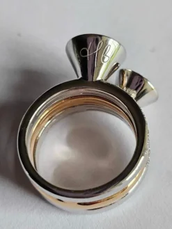 Hulchi Belluni - Bague Funghetti en or rose et diamants blancs