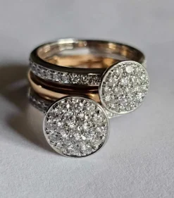 Hulchi Belluni - Bague Funghetti en or rose et diamants blancs