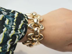 Important Bracelet Tank années 40 en or rose