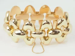 Important Bracelet Tank années 40 en or rose