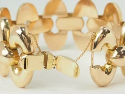 Important Bracelet Tank années 40 en or rose
